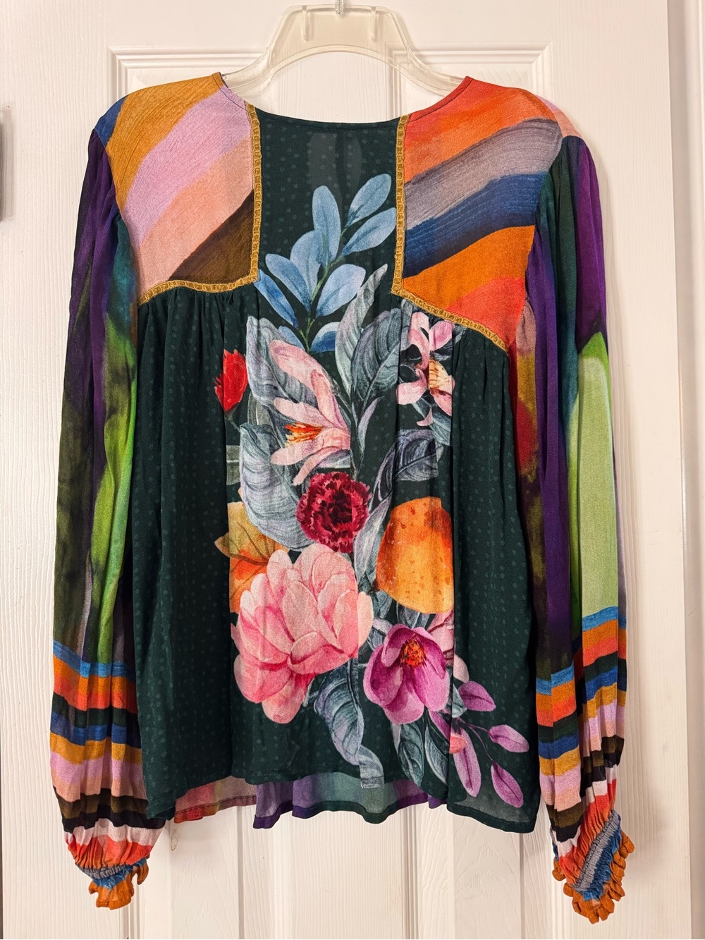 Anthropologie BI-nk Miranda
Peasant Blouse Size M Green Multi